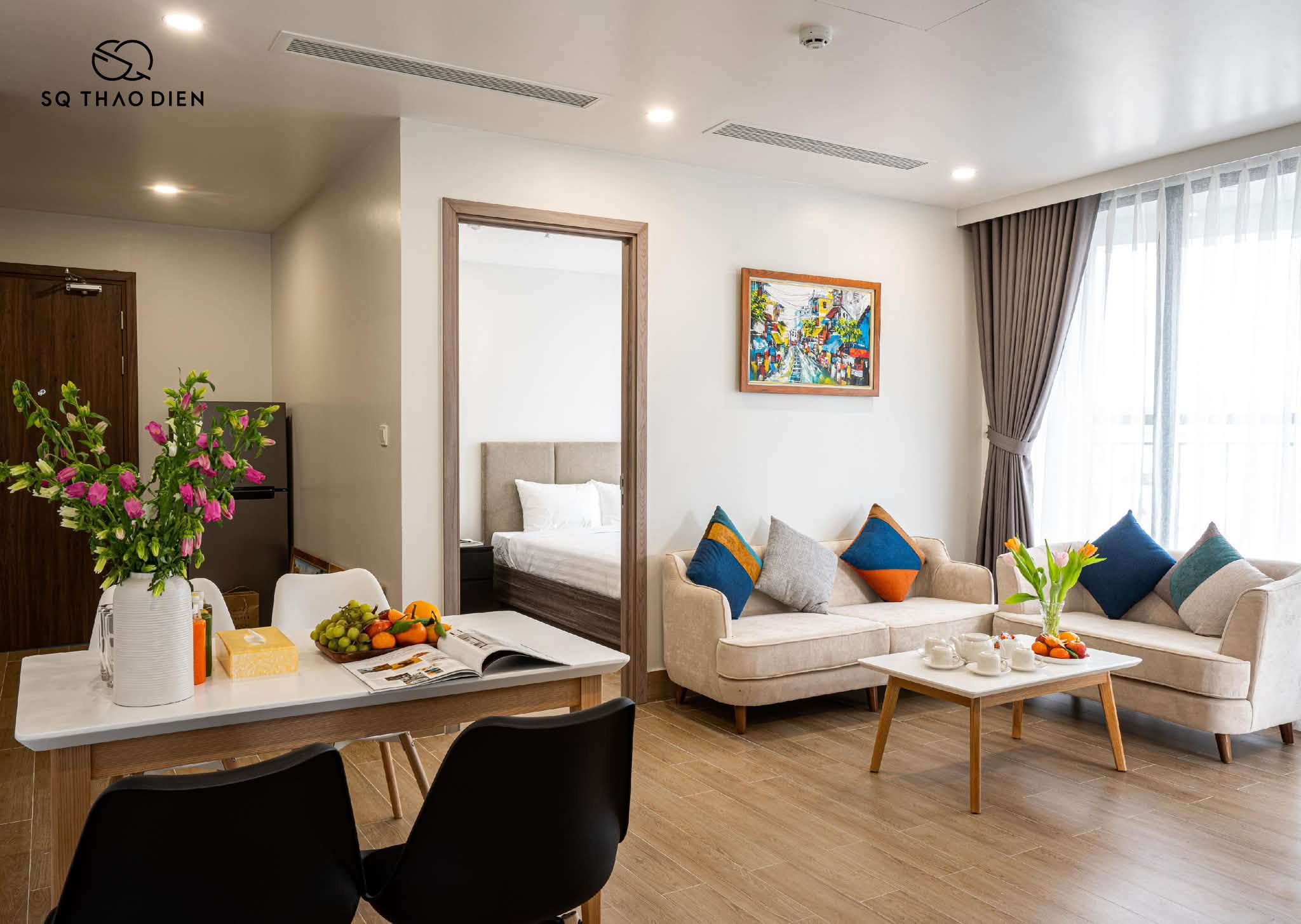 Elegant fully furnished 3-bedroom family apartment in Thao Dien
