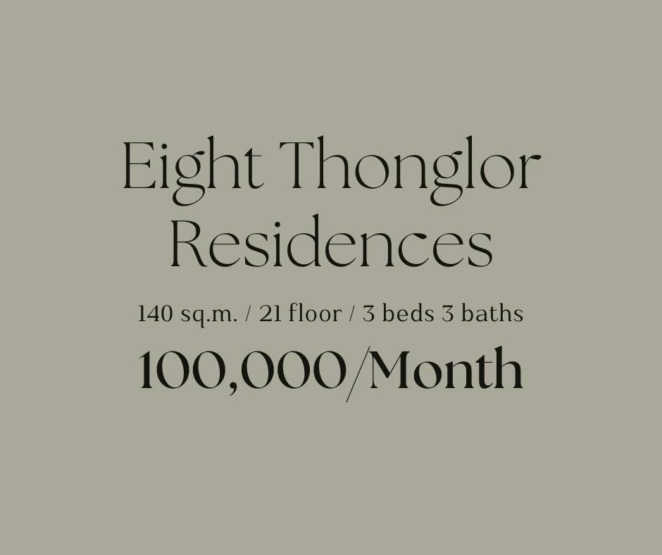 Luxury Fully Furnished 3-Bedroom Apartment at Eight Thonglor Residences