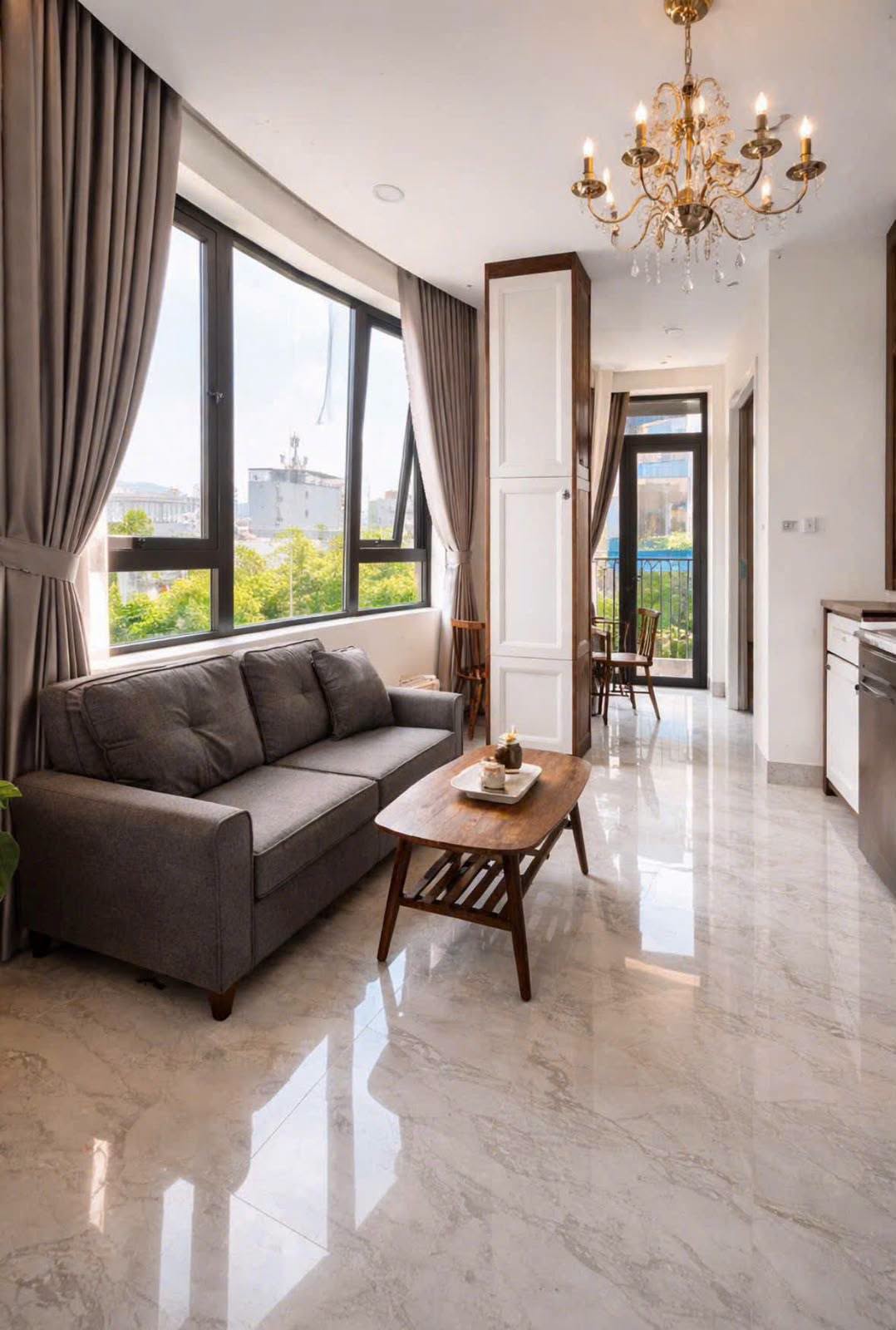 Modern Fully Furnished 1-Bedroom Apartment with Two Balconies near Mỹ Khê Beach