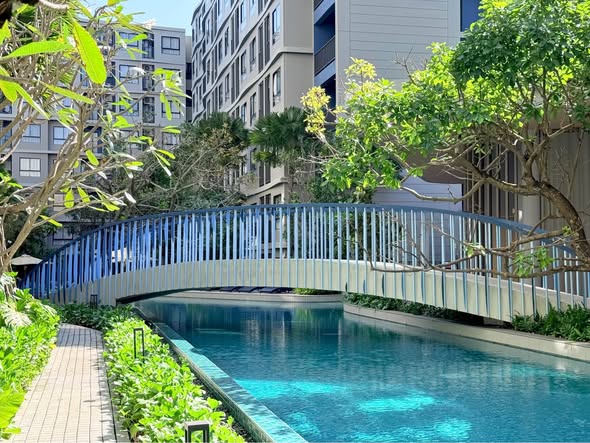 Fully Furnished Two-Bedroom Condo with Field and Pool View at Dcondo Reef Kathu